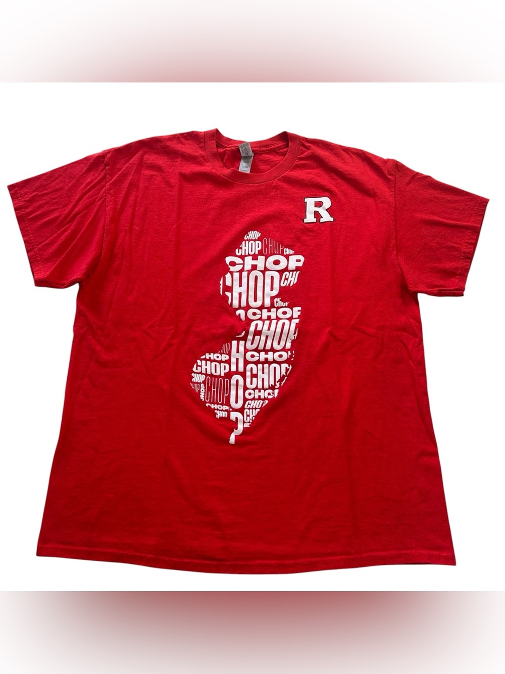 Rutgers Scarlet Knights Football Men’s “Chop” Slogan Graphic T-Shirt Red size XL